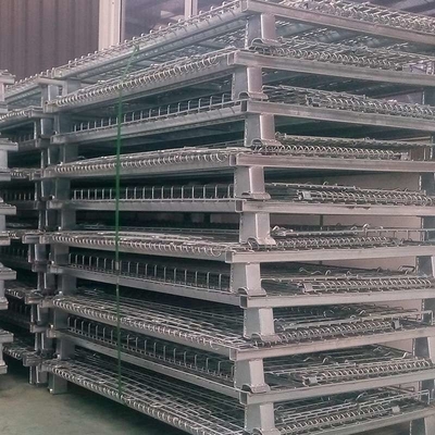 500 किग्रा बंधनेवाला तार केज फोल्डेबल वायर मेष भंडारण पिंजरे ओडीएम